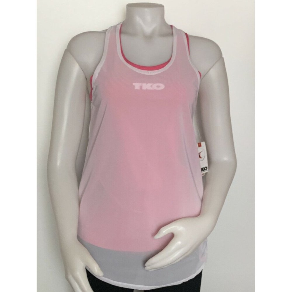 Women’s Tank Tops TKO Technical Knockout Women Sports Shirt Size M White / Pink